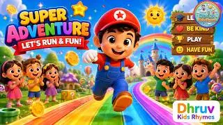 Super Mario Run! 🍄 Fun Dance Song on the Rainbow Road | Kids Running Adventure & Mario Rhyme