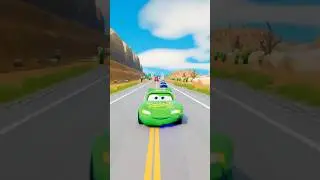 Big & Small McQueen & Police Car vs Zombie Mack