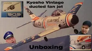 VINTAGE Kyosho F-86F Sabre Ducted Fan Jet with O.S. Max .15CVX-DF Engine ARF Unboxing