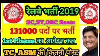 Railway Recruitment 2019 ASM,GG,NTPC,TC,LDC