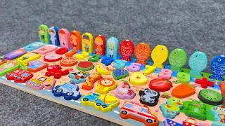Wooden Learning Board Unboxing 🎨 | Play & Learn Toys for Kids | Numbers, Animals, Fruits & Jobs