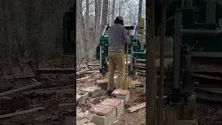 Building a Permanent Sawmill Base #shorts #diy #sawmill #construction #chainsawman #wood #