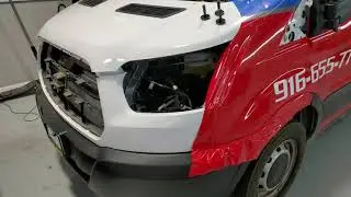 damage repair on a commercial van wrap