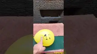 🔵🔴😛 Experiment: Dropping colorful Emoji water balloons from a height 💥🎈 #shorts #balloon
