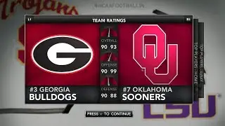 NCAA Football 14 (Rosters Updated for 2018 2019 Season) CFP 4th Seed Game Georgia vs Oklahoma