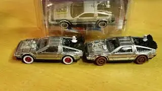 2019 Hot Wheels premium retro entertainment back to the future 3 Delorean compare to other versions