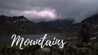MISTY MOUNTAINS Ambience with music - sounds of wind, gentle rain, cold wind, ambient music, drums
