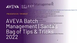 AVEVA Batch Management | Santa's Bag of Tips & Tricks 2022