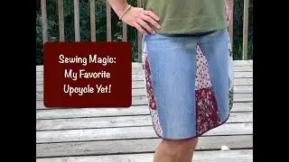 Upcycled Skirt DIY | Turn Jeans & Pillow Sham into a Skirt | Full Step by Step Tutorial here