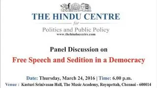 Audio - Panel Discussion on Free Speech and Sedition in a Democracy