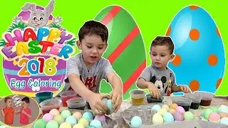 Coloring Easter EGGS, Thumb Uppers Painting Eggs For Easter Bunny PAAS Coloring Cups