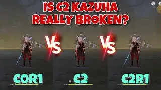 C0R1 Kazuha vs C2 Kazuha vs C2R1 Gameplay Comparisons! Is C2 Kazuha Buffs Really Broken & Worthy???