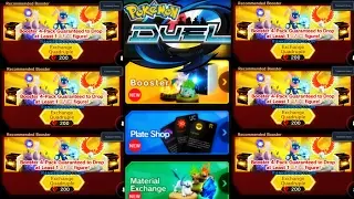 Pokemon Duel | 1000 Gems on 5 Quadruple Boosters | First EX Pokemon Figure!