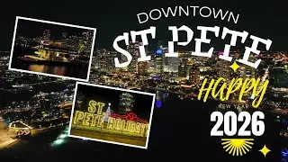 Downtown St. Pete New Year’s Day | 4K Aerial Views & Holiday Lights at St. Pete Pier