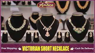 Victorian Short Necklace|1Gram Gold Jewellery|Ambica Fashion Jewellery |Latest Victorian Collection