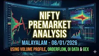 Nifty PreMarket Analysis Malayalam Using Volume Profile, Orderflow, OI Data & GEX - 08/01/2026