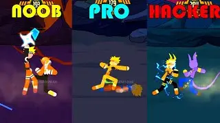 NOOB vs PRO vs HACKER | Stickman Naruto | Stickman Dragon Fight Warriors | Animugen2048