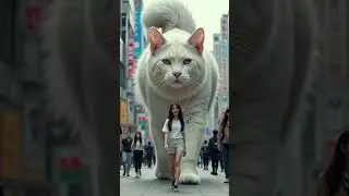 A giant cat has taken over the city! Is it a guardian or a feline prankster? 🐱🏙️ #GiantCat