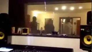 Recording backing vocals @ Embassy Studios 