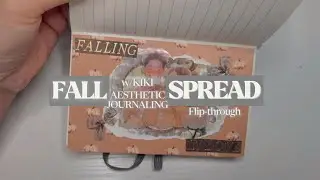 ﾟ ☂︎⋆🍁Quick FALL SPREAD Flip-through🍁⋆☂︎ ﾟ |Aesthetic Journaling |Calm Music/ASMR |No Talking