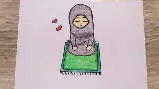 رسم للاطفال/رسم رمضان/رسم بنت محجبة/رسم بنت كيوت/ رسم سهل/رسم سهل للاطفال