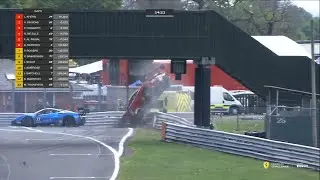 Ferrari Challenge UK 2022. Race 2 Oulton Park Circuit. Big Crash