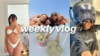 WEEKLY VLOG: beach day, getting highlights, family pizza night & MORE