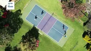 Kula, Maui, Hawaii Drone Video of Pickleball on a Private Court - great lob recovery looks cool!