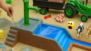 diy mini tractor making Real Hand Pump Working Project | using bricks | Village Water |@sanocreator 