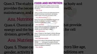 #homescience #homesciencenotes #foodandnutrition  || Food and Nutrition