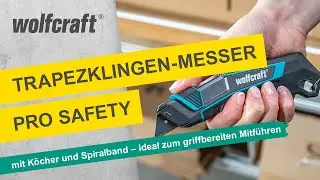 Trapezklingen-Messer PRO SAFETY mit K&ouml;cher: Sicherheitsmesser mit K&ouml;cher und Spiralband | wolfcraft