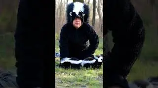 I showed up in full skunk mode and tried to blend in. 🦨🌲#Skunk #WildlifeEncounter  #ForestVibes
