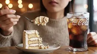 Cake & Cola ASMR 🍰🥤 | Soft Bites&Satisfying Sips#asmr#food #anime #ai #mukbang #relaxing #asmrvideo