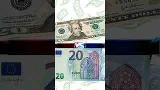 Dollar vs Euro money comparison - USA vs EUROPE #shorts #money #usa #euro #shortsfeed