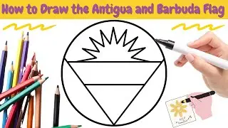 How to Draw the Antigua and Barbuda Flag - Easy Step-by-Step Drawing Tutorial