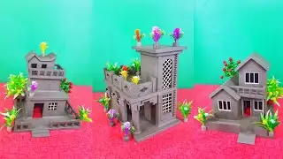 Double floor Clay house building with Flower Tree🌳|| natural Clay House building 🏠 