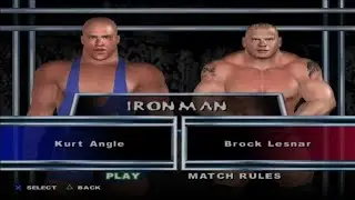 WWE SMACKDOWN! HERE COMES THE PAIN (PS2) - BROCK LESNAR VS KURT ANGLE MATCH GAMEPLAY தமிழ் GAMER 