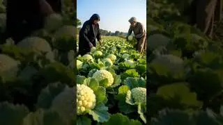 Cauliflower Field #VillageLife #ElderlyFarmers #HijabiWoman #FarmingLife #OldCouple #CountrysideWork