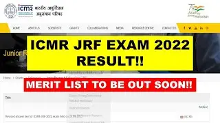 **ICMR JRF 2022 EXAM RESULT**😎🧐🙋&zwj;♀️