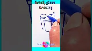 how to draw drink glass easy #shorts  #shortsvideo  #drinking #drink