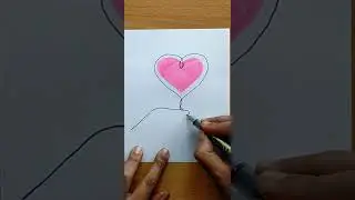 How To Draw A Heart One Line #shorts #YTshorts #love #heart #trending #viral | Easy Drawing Idea