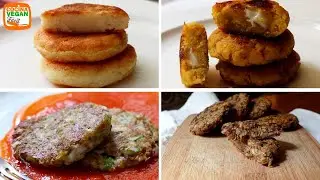 4 TORTITAS VEGANAS en 1 video: De Papa, Plátano, Chayote y Avena 🥔🍌🥒🍄
