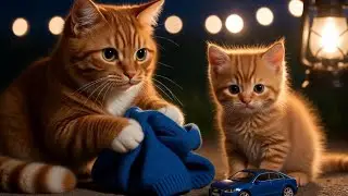 Mama Cat Fixes Baby Cat&rsquo;s Sweater | Cat Story 