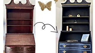 Thrift flip /1940’s secretary hutch ,refinished with chalk paint  #Diy #restorstion #chalkpaint