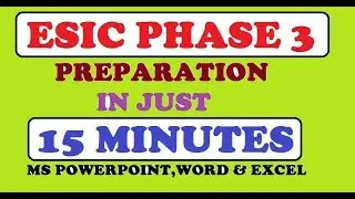 ESIC PHASE 3 PREPARATION IN JUST 15 MINUTES || KINGDOM OF DREAMS