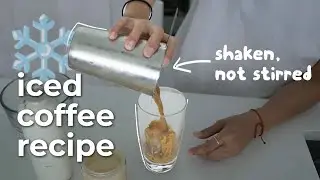 ⭐️SIMPLE & BEST ICED COFFEE recipe - espresso based, using a cocktail shaker! 🎉