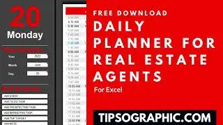 Real Estate Agent Daily Planner Template for Excel ► Free Download