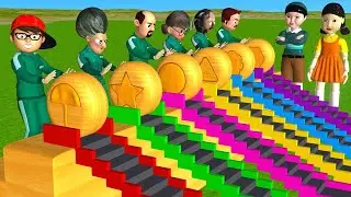 Squid Game vs Scary Teacher 3D Unlock Key Dalgona Candy Shapes Wheel Rolling 6 Times Challenge