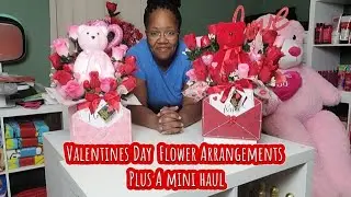 Valentine's Day Flower Arrangements !! Plus a mini haul #valentinesfinds #valentinediys