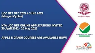 NTA UGC NET Dec 2021 & June 2022 | Applications Invited | Apple B Crash Courses Are Available Now